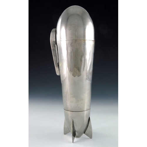 231 - J A Henckels, Zwilling, Solingen, an Art Deco silver plated novelty Zeppelin cocktail shaker, circa ... 