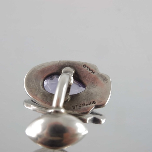 275 - Kalo Shop, a pair of American Arts and Crafts silver and amethyst cufflinks, Chicago circa 1920, the... 