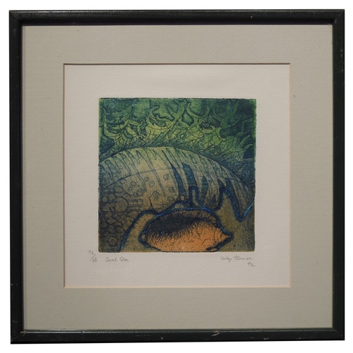 308 - Helgar Thomson (20th century), Coral Sea, limited edition etching 76/86, signed in pencil, 20cm x 20... 