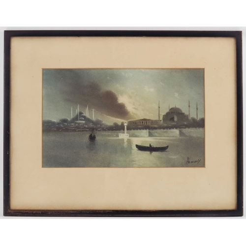 314 - English School (19th century), Hagia Sophia from the Bosphorus at Dusk, Constantinople Ottoman Empir... 