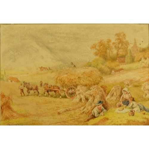 316 - Bernard Foster (19th Century), Spring, and Autumn, two watercolours, a pair, signed, 18cm x 25cm, fr... 