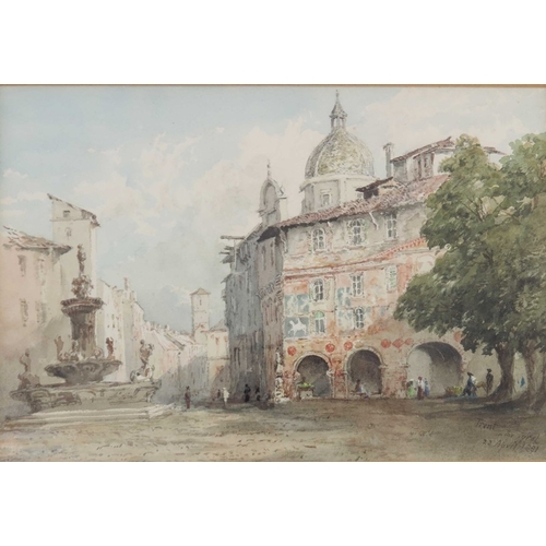 320 - English School (19th century), Trent, Venice and Amalfi, three Grand Tour studies, watercolour, larg... 