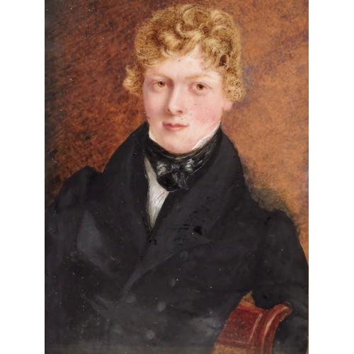 325 - Attributed to Fred G Nash (19th century), Portrait of a Gentleman, miniature watercolour/gouache, da... 