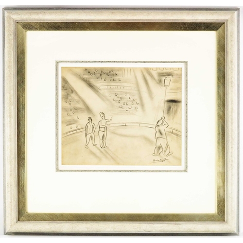 337 - Dame Laura Knight RA (1877-1970), Circus Performers, pencil drawing, signed, 23cm x 29cm, framed