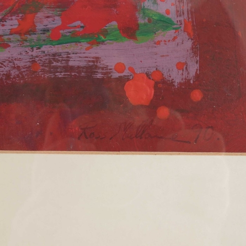 369 - Ross Mullane (b.1949), Abstract Study, oil on paper, signed and dated 90, 38cm x 55cm, framed