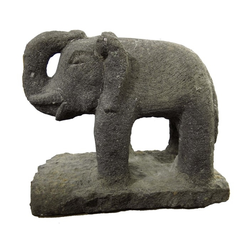 432 - An Indian carved stone elephant, 36cm high