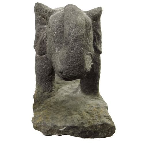 432 - An Indian carved stone elephant, 36cm high