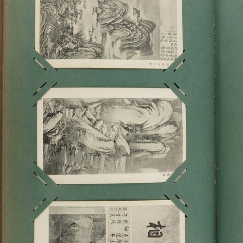 437 - China, an unusual album of 89 black and white postcards of antique Chinese art