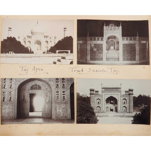 440 - Anglo Indian interest photograph album, early 20th century / British Raj, photographs include the Ta... 