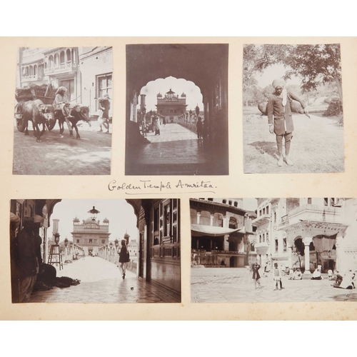 440 - Anglo Indian interest photograph album, early 20th century / British Raj, photographs include the Ta... 