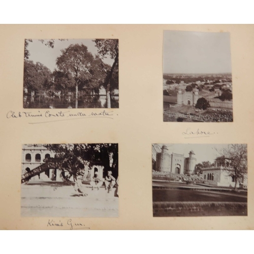 440 - Anglo Indian interest photograph album, early 20th century / British Raj, photographs include the Ta... 