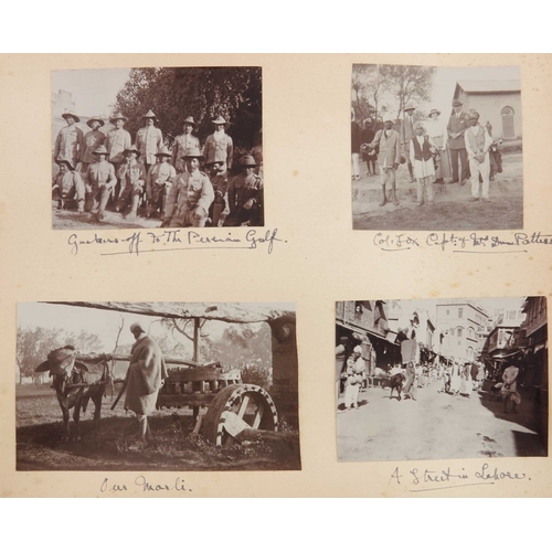 440 - Anglo Indian interest photograph album, early 20th century / British Raj, photographs include the Ta... 