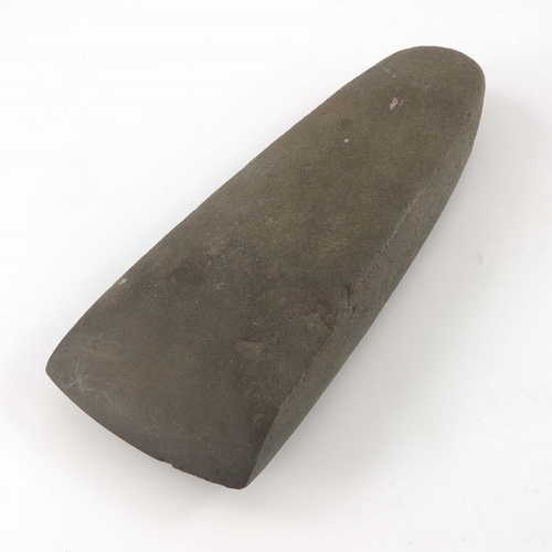 461 - A Neolithic Adze blade, carved and polished stone, circa 3000 BC, tapered form with rounded end and ... 