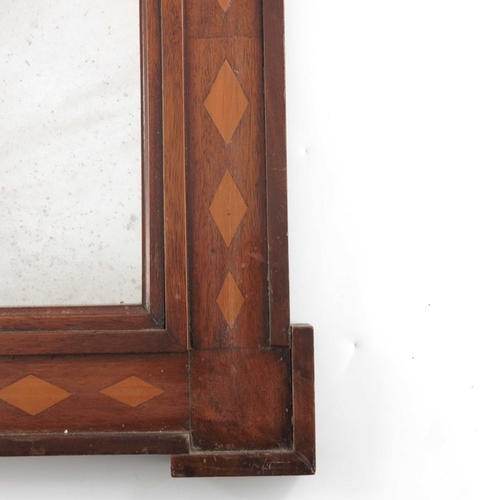 474 - A Victorian mahogany and parquetry inlaid mirror