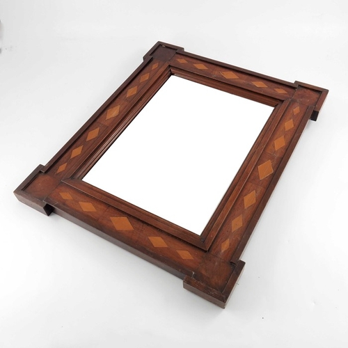 474 - A Victorian mahogany and parquetry inlaid mirror