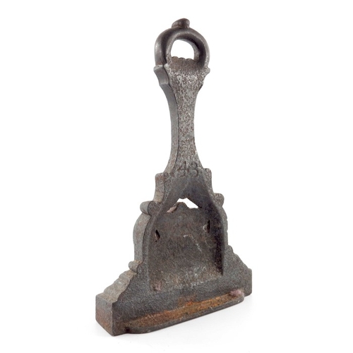 502 - Christopher Dresser for Coalbrookdale or Kenrick and Sons, an Aesthetic Movement cast iron door stop... 