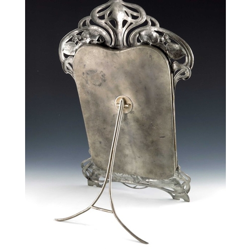 506 - AK and Cie for WMF, a Jugendstil silver plated toilet mirror, cast in the Art Nouveau style with rec... 