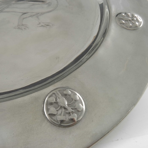 511 - C V A Voysey (attributed) for Liberty and Co., an Arts and Crafts Tudric pewter charger, model 0114,... 