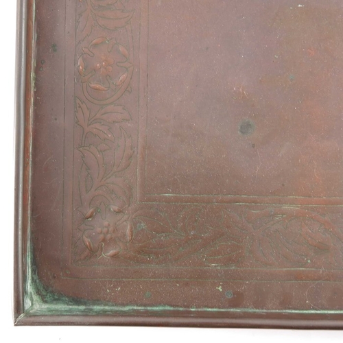 518 - W H Mawson for Keswick School of Industrial Arts, an Arts and Crafts copper tray, rectangular form w... 