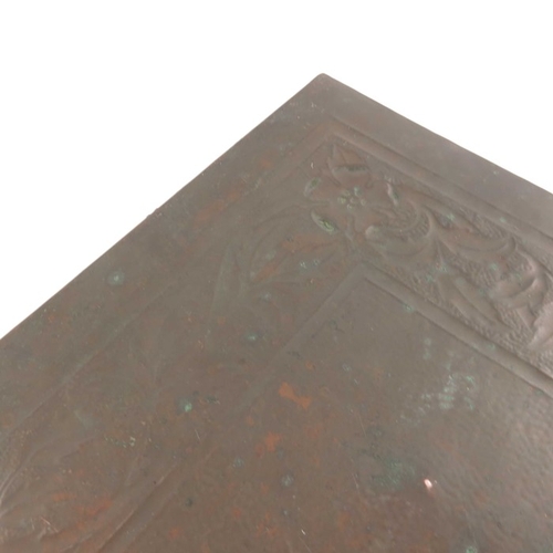 518 - W H Mawson for Keswick School of Industrial Arts, an Arts and Crafts copper tray, rectangular form w... 