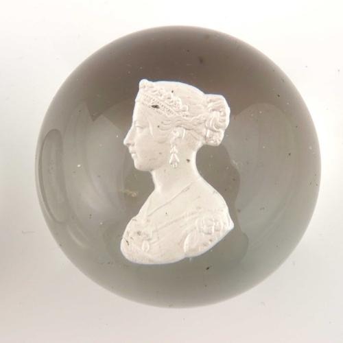 534 - Clichy, three sulphide portrait paperweights, each with historical figures, clear ground, circa 1850... 