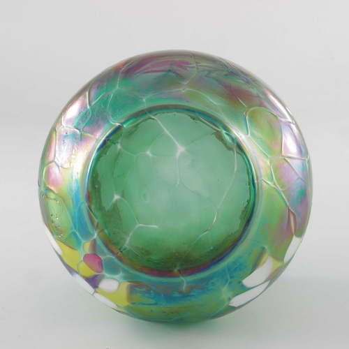 550 - An Austrian Secessionist iridescent glass vase, possibly Kralik, circa 1900, ovoid form with flared ... 