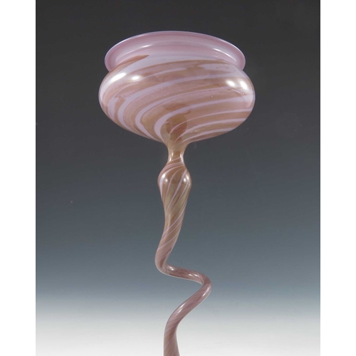 553 - Karl Koepping for Friedrich Zitzmann, a Jugendstil lampworked glass goblet, circa 1900, the open twi... 