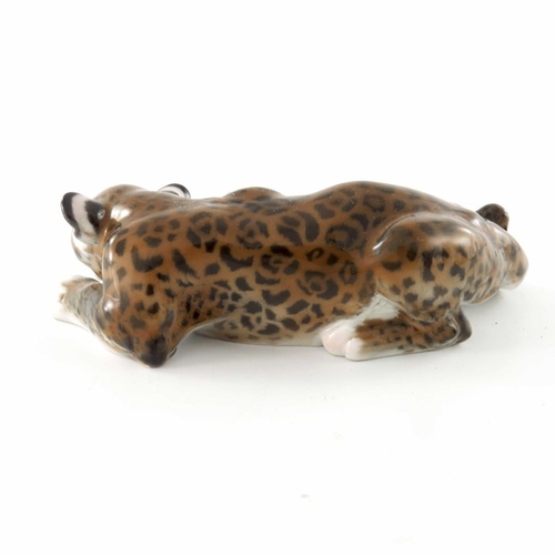 602 - A Rosenthal figure of a leopard, modelled crouching, impressed and printed marks, 697, 16cm long