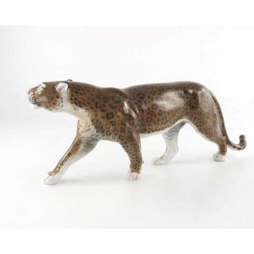 603 - M H Fritz for Rosenthal, a figure of a leopard, impressed and printed marks, 965, 41cm long