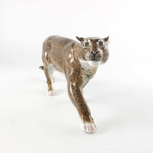 603 - M H Fritz for Rosenthal, a figure of a leopard, impressed and printed marks, 965, 41cm long