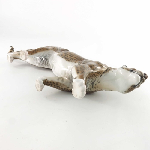 603 - M H Fritz for Rosenthal, a figure of a leopard, impressed and printed marks, 965, 41cm long