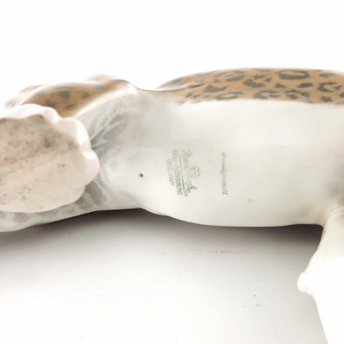 603 - M H Fritz for Rosenthal, a figure of a leopard, impressed and printed marks, 965, 41cm long