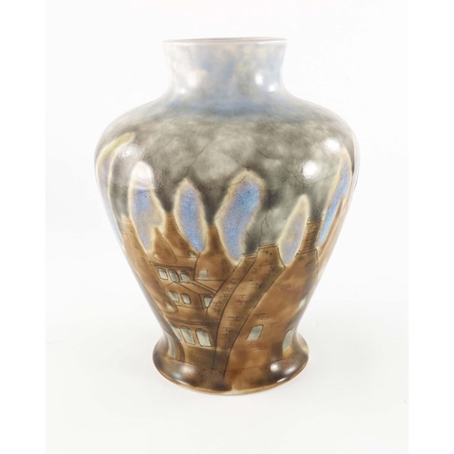 608 - Philip Gibson for Cobridge pottery, a stoneware Bottle Kiln vase, shouldered inverse baluster form, ... 