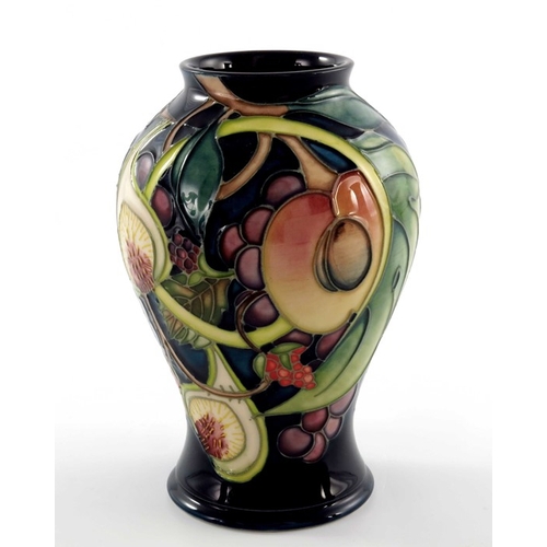 609 - Emma Bossons for Moorcroft, Queen's Choice vase, circa 2000, inverse baluster form, impressed and pa... 