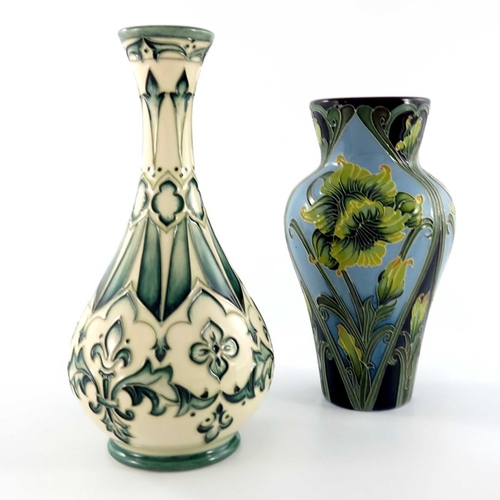 613 - Kerry Goodwin for Moorcroft, daffodil vase, 2012, inverse baluster shouldered form, impressed and pa... 