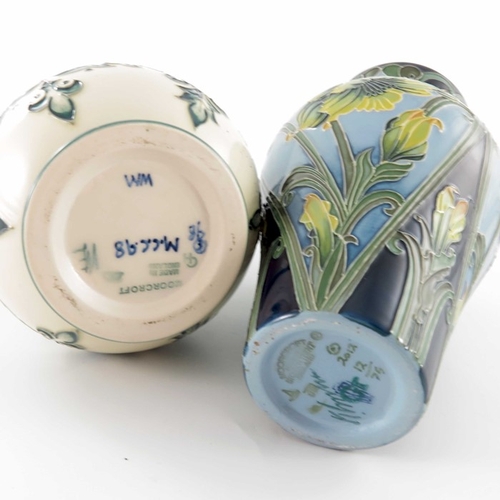 613 - Kerry Goodwin for Moorcroft, daffodil vase, 2012, inverse baluster shouldered form, impressed and pa... 