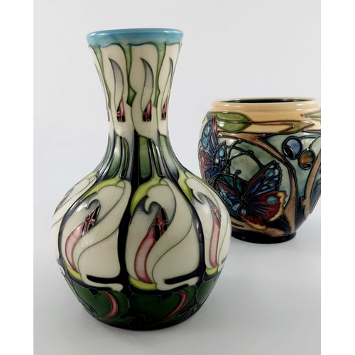 617 - Emma Bossons for Moorcroft, Lily come home vase, circa 2005, shouldered bottle form, impressed and p... 