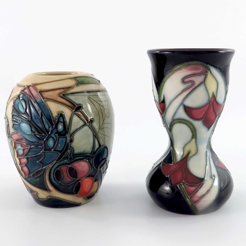 618 - Emily Bossons for Moorcroft, Dewdrop vase, circa 2006, waisted trumpet form, impressed and painted m... 