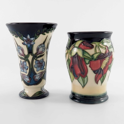 620 - Sian Leeper for Moorcroft, a Kapok vase, circa 2000, cylindrical  baluster form, printed and painted... 