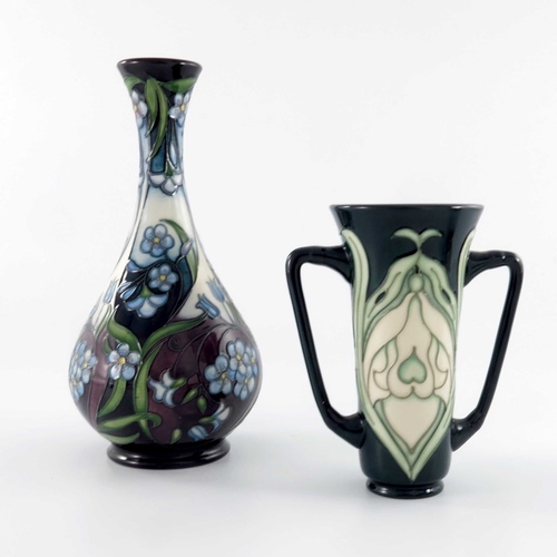 623 - Rachel Bishop for Moorcroft Collector's Club, snowdrop vase, 1994, twin handled trumpet form, impres... 