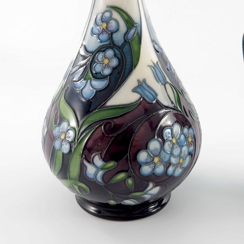 623 - Rachel Bishop for Moorcroft Collector's Club, snowdrop vase, 1994, twin handled trumpet form, impres... 