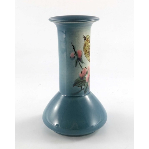 650A - Christopher Dresser for Ault, an art pottery vase, conical and cylindrical form with everted rim, pa... 