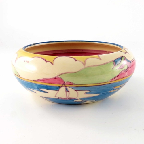 687 - Clarice Cliff for Newport Pottery, a Gibraltar bowl, designed circa 1931, ovoid form with inverted r... 