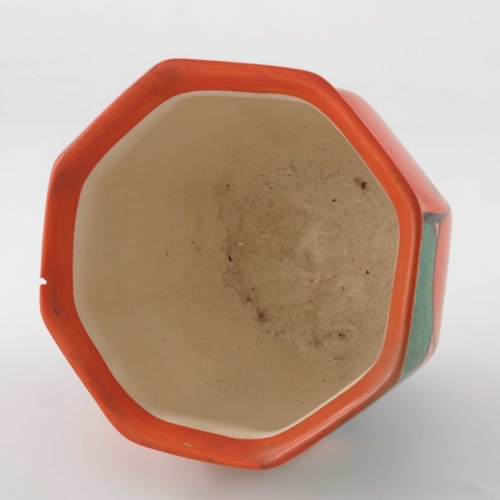 688 - Clarice Cliff for Wilkinson, a Cafe au Lait Oranges bowl, designed circa 1931, ovoid octagonal secti... 