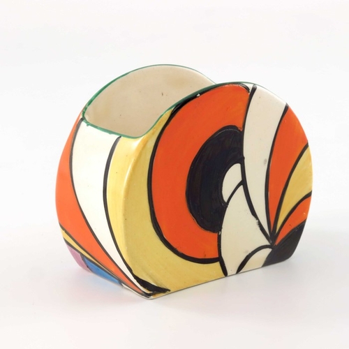 689 - Clarice Cliff for Wilkinson, a Swirls sugar pot, designed circa 1930, Stamford shape, printed Bizarr... 