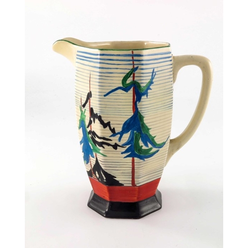 690 - Clarice Cliff for Wilkinson, a Pine Grove Athens jug, designed circa 1935, printed Bizarre marks, 20... 