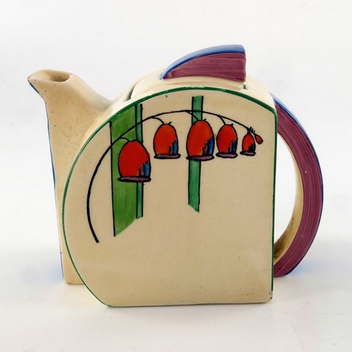 692 - Clarice Cliff for Newport Pottery, a Solomon's Seal Stamford teapot and sugar pot, designed circa 19... 