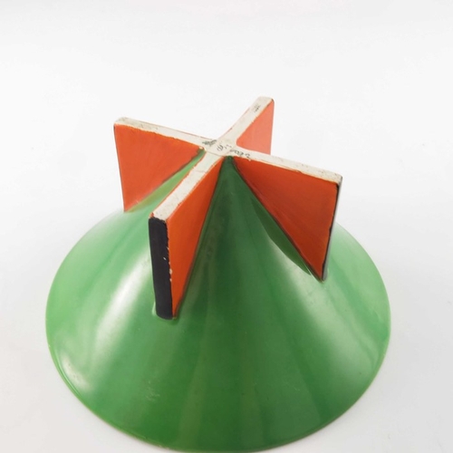 693 - Clarice Cliff for Newport Pottery, an Original Bizarre Conical bowl, designed circa 1929, green with... 