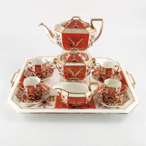 707 - A Wedgwood Imari cabaret set, circa 1850s, including teapot, sugar box, jug, four cups and saucers a... 