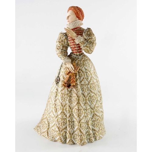 732 - Ronald van Ruyckevelt for Royal Worcester, a figure of Elizabeth I, circa 1974, together with a smal... 